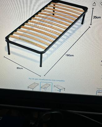 2 reti letto 80x190x35