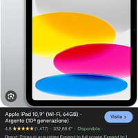 Ipad 10a generazione (2022) 64gb