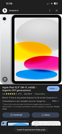 Ipad 10a generazione (2022) 64gb