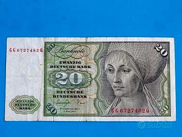 banconota 20 Marchi 1972 mark bundesbank banknote