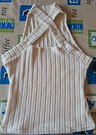 Top in maglia color panna – vestibilità comoda 