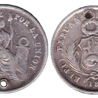 MONETA PERUVIANA 1 DENERO PERU 1866 COD V33-GY2