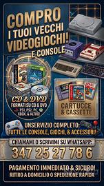 Hai vecchi videogiochi e console, contatta mi 