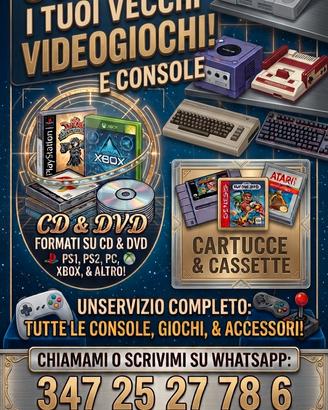 Hai vecchi videogiochi e console, contatta mi 