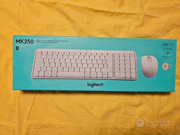 Tastiera e Mouse Wireless Logitech MK250 Bianco  