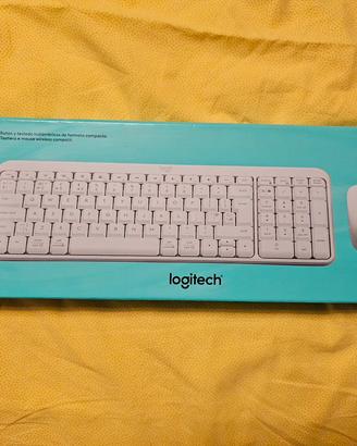 Tastiera e Mouse Wireless Logitech MK250 Bianco  