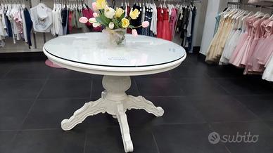 Tavolo+ Vetro Cristallo "Artigianato Fiorentino"