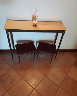 Tavolo consolle  con due sgabelli