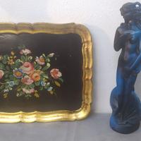 VASSOIO LEGNO DIPINTO A MANO E VENERE RESINA
