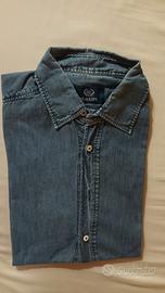 Camicia da uomo in denim, tg. L, slim fit 