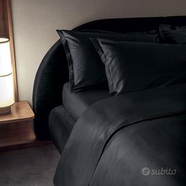 Copripiumino matrimoniale nero percalle Fazzini