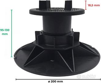 Supporti a martinetto regolabili h 95-130 mm