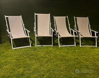 N.4 Sdraio in metallo e tela plastificata