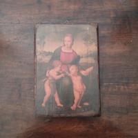 quadro antico riproduzione Madonna del Cardellino