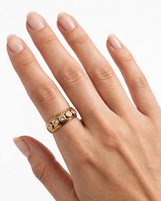 Anello oro 18kt zirconi regolabile