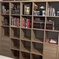 Ikea Kallax 182 x 182 rovere + accessori