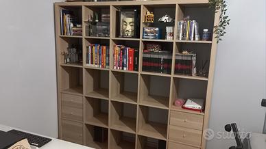 Ikea Kallax 182 x 182 rovere + accessori