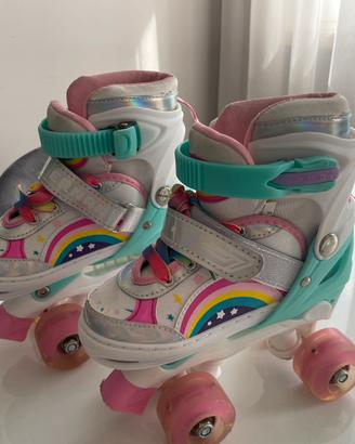 pattini bambina 31-34 con luci piu casco
