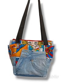 Borsa jeans fumetto 