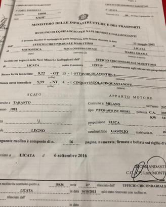 Barca a strascico 13 gt con il gs 16 demersali