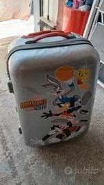 valigia trolley rigida argentata Looney Tunes Acti