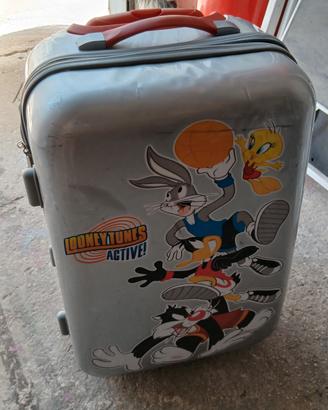 valigia trolley rigida argentata Looney Tunes Acti