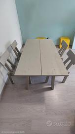 Tavolo e quattro sedie Ikea industriel