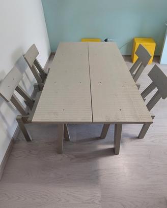 Tavolo e quattro sedie Ikea industriel