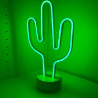 Lampada cactus neon led verde decorazione luminosa