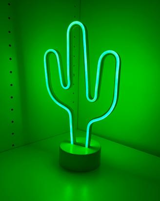Lampada cactus neon led verde decorazione luminosa