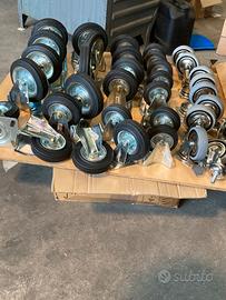 LOTTO RUOTE IN GOMMA PER CARRELLI MISURE MISTE