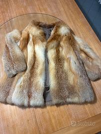 giacca vintage in volpe rossa naturale/golden