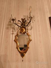 2 Applique da parete a specchio in stile Luigi XV