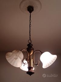 lampadario ottone