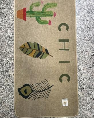 Zerbino Cactus & Piuma – Elegante tappeto d'ingres