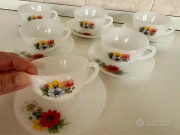 Set 6 Tazze Arcopal France "Anemone" - Anni 70