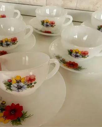 Set 6 Tazze Arcopal France "Anemone" - Anni 70