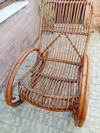 Coppia poltrone a dondolo vimini bambu