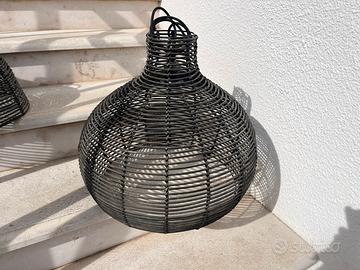 Lampadario in rattan