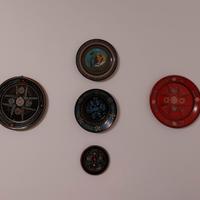 5 piatti colorati da muro decoro vintage