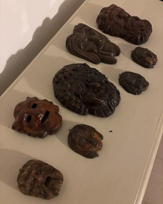 Maschere Antiche in Legno – Taormina – Restaurate