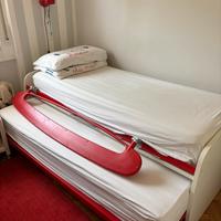 Letto a ponte Moretti Compact bianco e rosso