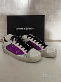 Sneakers crime london glitter viola size 40 nuovo