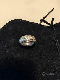 Anello donna argento, brillanti e pietre