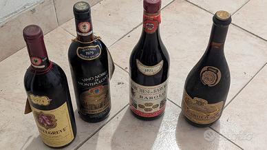 Lotto 4 vini d'annata 1971-79 Barolo Chianti