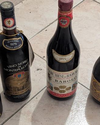 Lotto 4 vini d'annata 1971-79 Barolo Chianti