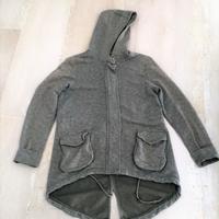 Felpa donna con cappuccio verde militare Large