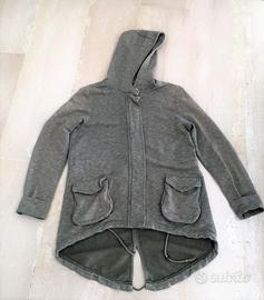 Felpa donna con cappuccio verde militare Large