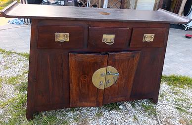 mobile bagno in legno massello stile cinese 