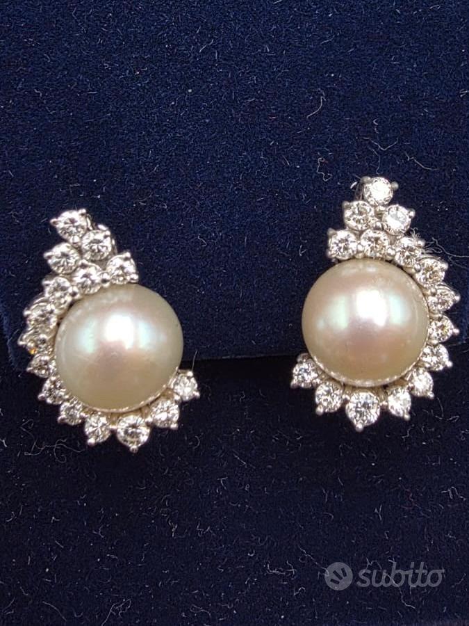 Boucles D'oreilles Mikawa By Damiani - Or Jaune 18 Carats, Perle Mabe Et Diamants - Neuf Avec étiquettes